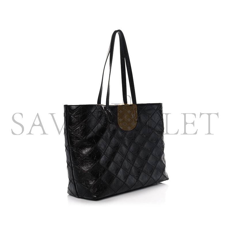 Y*L east west shopping tote quilted crinkled glossed-leather 394195939309 (38*28*13cm)